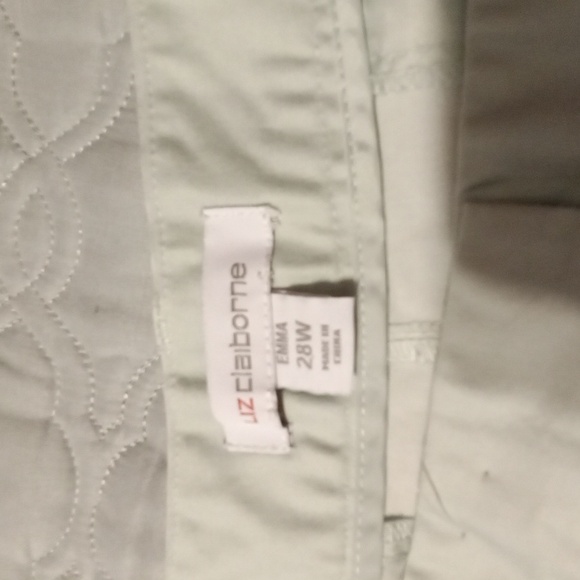Liz Claiborne Emma Ankle Length Mid Rise Pants Light Green - Picture 2 of 5